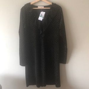 Michael Kors Basics Black + Gold Velvet Dress